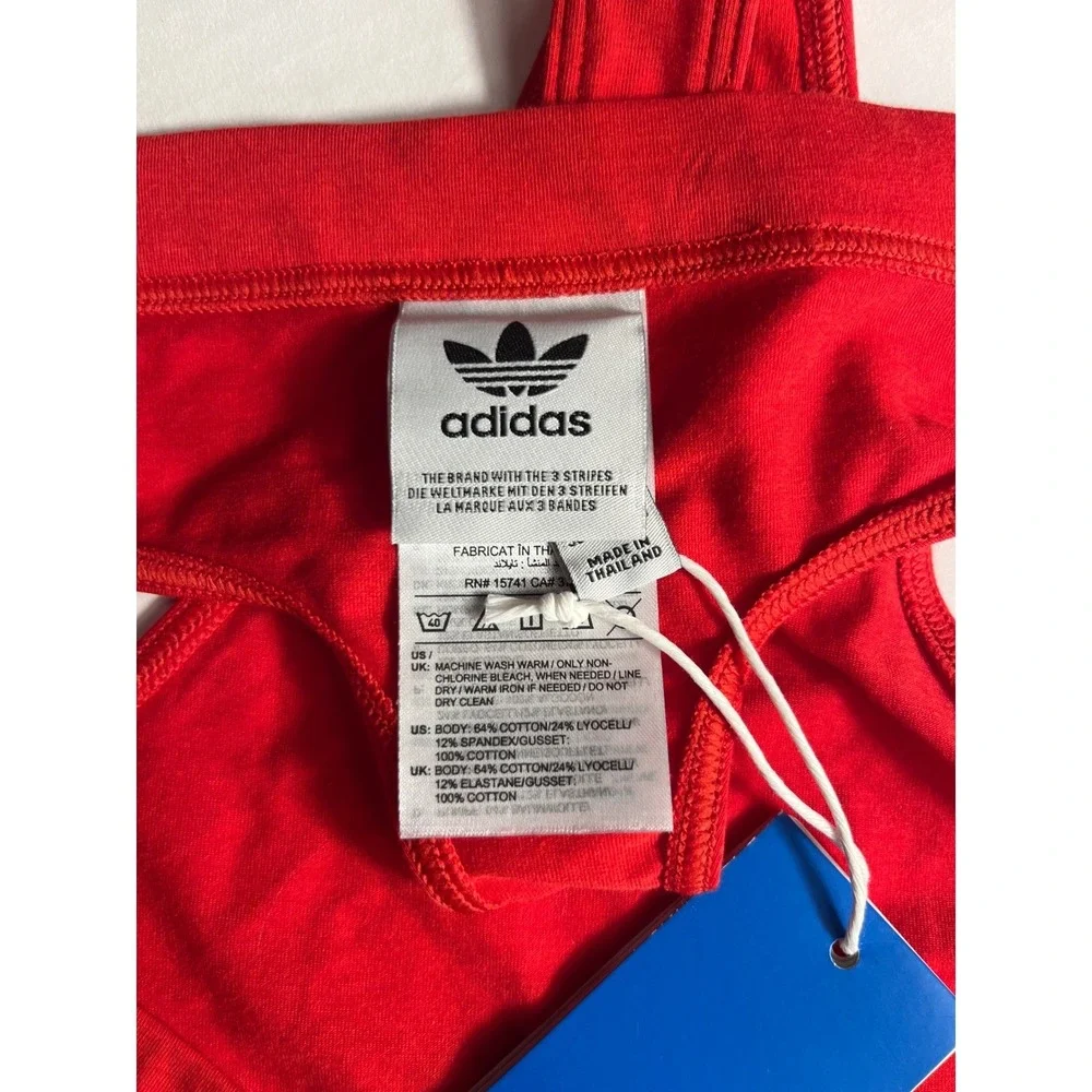 Adidas Woman's Red 3 Stripes Wildside‎ Thong Smart Cotton Size 2XL XXL